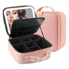 Makeup Bag with LED Mirror Travel Large Train Case Cosmetic Organizer Make Up Bags with 3 Color Lights and Adjustable Dividers