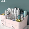 Desktop Cosmetic Storage Box Plastic Makeup Brush Lipstick Organizer Drawer-Type Compartment for Bathroom & Bedroom