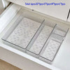 Clear Plastic Drawer Organizers Set Versatile Bathroom and Vanity Drawer Organizer Trays Storage Bins for Makeup Kitchen Gadgets