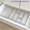 Clear Plastic Drawer Organizers Set Versatile Bathroom and Vanity Drawer Organizer Trays Storage Bins for Makeup Kitchen Gadgets