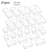25-piece Visual Drawer Storage Box Set Transparent Compartment Multi-functional Desktop Built-in Stationery Sundries Storage Box