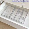 Clear Plastic Drawer Organizers Set Versatile Bathroom and Vanity Drawer Organizer Trays Storage Bins for Makeup Kitchen Gadgets